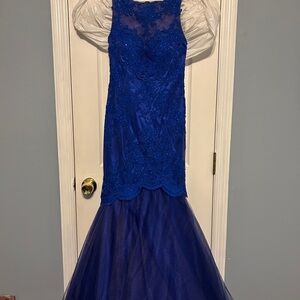 Elegant Blue Lace Gown